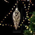 Champagner goldene hohle Weihnachtsbaum Hängeornament Tropfen Form Dekoration Anhänger - Goldenes durchbrochenes Blatt