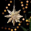 Goldene Acryl Schneeflocke Weihnachtsbaum Anhaenger fuer Party Fenster Dekoration - Goldene 3D-Schneeflocke mit 8 Zacken