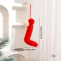 Christmas stocking hanging ornament red plush pendant for holiday tree decor tree 1pc - Red