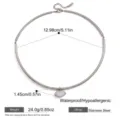 Edelstahl Choker Halskette mit Zirkon Anhänger, wasserdicht, hypoallergen, elegant und stilvoll. - Silber 05