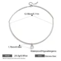 Edelstahl Choker Halskette mit Zirkon Anhänger, 12.98cm, 24g, wasserdichtes Schmuckstück. - Silber