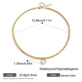 Edelstahl Zirkon Anhänger Choker Halskette Wasserdicht Hypoallergen Schmuck für Damen - Gold