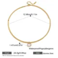 Edelstahl Choker Halskette mit Zirkonia Anhänger, wasserdichter Goldschmuck für Damen. - Gold (Stil 02)