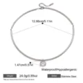 Edelstahl Choker Halskette mit quadratischem Zirkon Anhänger, minimalistischer Schmuck. - Silber (Stil 02)
