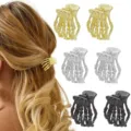 Gothic Skeleton Hand Hair Claw Metal Shark Clip Hair Accessories for Women Girls - Gold/Silver/Black Multicolor