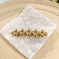 Gold metal hair clip with clustered bead design, elegant spring barrette for stylish hairstyles. - Bead Style (3#) / Gold