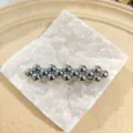 Silver metal ball hair clip, elegant geometric barrette for women hair styling accessories. - Bead Style (3#) / Silver