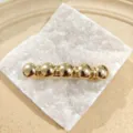 Gold metal ball spring hair clip, elegant hair accessory for women styling variant - Five Bead Style (4#) / Gold