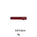 Red rectangular metal hair clip with handmade style design, compact size 0.8x4.8cm for daily use. - 4.8cm / Burgundy