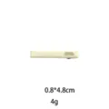 Detailed closeup of the minimalist cream rectangular hair clip, 0.8x4.8cm compact size accessory. - 4.8cm / White