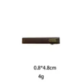 Brown rectangular hair clip detail view, glossy finish with French handmade style design. - 4.8cm / Dark Coffee