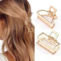 Molla per capelli in metallo dorato set di fermagli geometrici per donne e ragazze chic - 3.50cm / Set 6 / 2 Pezzi/Confezione / Oro