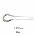 Élégante épingle à cheveux en alliage argenté en forme de U, fourche à cheveux minimaliste pour femmes. - Argent
