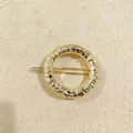 Élégante pince à cheveux ronde géométrique irrégulière en métal doré pour femmes. - Forme liquide circulaire / Or