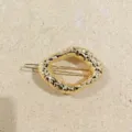 Pince à cheveux géométrique irrégulière en métal doré pour femme accessoire de mode élégant - Forme liquide irrégulière / Or