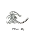 Silberne Metall Spinne Haarklammer Detailansicht, gothischer Haarschmuck 6x11cm Zubehör - Silber Galvanisiert Metall Große Spinne Stil (1182-5) / 6x11cm