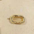 Barrette à cheveux en métal géométrique irrégulier doré, variante chic et élégante. - Ovale Liquide / Or