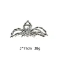 Detailed close-up view of silver metal spider hair claw clip, gothic style hair accessory. - 3D Hollow Spider Personality Style (1182-11)