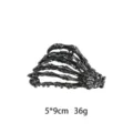 Gothic skeleton hand metal hair claw clip, Halloween spooky hair accessory, 5x9cm 36g. - Dark Metal Texture Skeleton Hand Style (1182-13)