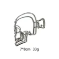 Gothic metal skull hair claw clip for women, vintage punk hair styling accessory 7x8cm. - Skull Head Back Hair Claw Style (1182-16)