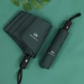 Ombrello pieghevole automatico verde scuro con rivestimento protettivo UV e impugnatura. - Colla Nera Automatica UV / Verde Scuro