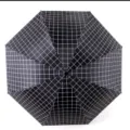 Black checkered folding sun umbrella for UV protection and outdoor daily rain or shine use. - 55 cm * 8 Ribs / Black Plaid