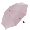 Ombrello pieghevole anti-UV rosa chiaro, parasole portatile a tre sezioni con manico nero. - Colla Nera Manuale UV / Azzurro