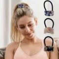 Halfronde haarband met een stijlvolle patroon manchet, elegante paardenstaart houder. - Set 3