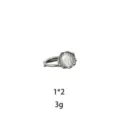 Mini fermaglio per capelli in pietra occhio di gatto per frangia, piccolo accessorio metallico. - Stile Occhio di Gatto Base Argento (1442-4)