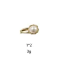 Mini fermaglio per capelli con perla graziosa forcina dorata per frangia accessori moda. - Stile Perla Base Oro (1442-5)