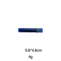 Blue rectangular hair clip detail shot, elegant daily hair accessory measuring 0.8x4.8cm. - 4.8cm / Blue