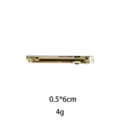 Gold metal hair clip detail, 0.5x6cm compact size, elegant side hairpin accessory for women. - 6cm / Champagne Gold