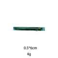 Close-up detail of the transparent green hair clip, showing smooth surface and metal clasp. - 6cm / Lake Blue