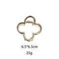 Goldene vierblättrige Kleeblatt Haarklammer Legierung Haarkralle Damen Haarschmuck 6.5x6.5cm - L