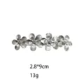 Pinza de pelo de metal plateado flor horquilla de moda accesorios 2.8x9cm 13g - 2.8x9cm / Plateado