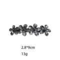 Elegante pinza de pelo floral de metal para mujeres, pasador con cuatro flores, 2.8x9cm, 13g. - 2.8x9cm / Negro