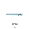 Detailed view of light blue metal hair clip barrette, featuring compact size 0.5x6cm. - 6cm / Light Blue
