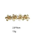 Elegante horquilla para el pelo con flores de metal dorado, accesorio de peinado chic. - 2.8x9cm / Dorado