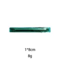 Green transparent hair clip, Korean style side barrette with polka dots, 1x8cm, 8g lightweight. - 8cm / Lake Blue