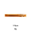 Amber transparent resin hair clip detail view, 1x8cm size and lightweight 8g daily design. - 8cm / Orange