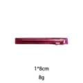 Pink rectangular hair clip handmade style side barrette 1x8cm light weight 8g hair accessory - 8cm / Fuschia