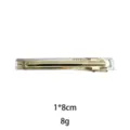 Gold metal hair clip transparent barrette elegant fashion side hair pin size 1x8cm - 8cm / Clear White