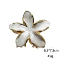 Weißer Emaillierter Frangipani Haarklammer mit Goldrand elegante Blumen Haarklammer Damen - L / Weiß