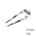 Forcina per capelli a U in metallo accessorio minimalista per chignon elegante donna - 4*12CM / Argento