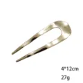 Bastoncino per capelli a U dorato minimalista, elegante forcina in metallo per chignon. - 4*12CM / Oro