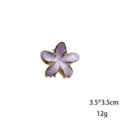 Deliziosa molletta per capelli a forma di fiore viola, elegante accessorio floreale in metallo. - Taglia S / Viola