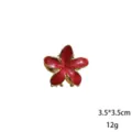 Molletta per capelli fiore rosso, elegante artiglio di metallo per donne e ragazze stile quotidiano. - Taglia S / Rosso