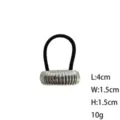Minimalist metal semicircle hair tie stylish alloy ponytail holder daily minimalist hair rubber band - S / Silver