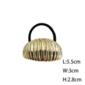 Gold metallic semi-circular hair tie ponytail holder geometric minimalist hair accessory - L / Gold