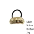 Legatura per capelli semicircolare in metallo geometrico dorato elastico minimalista per coda. - Taglia M / Oro